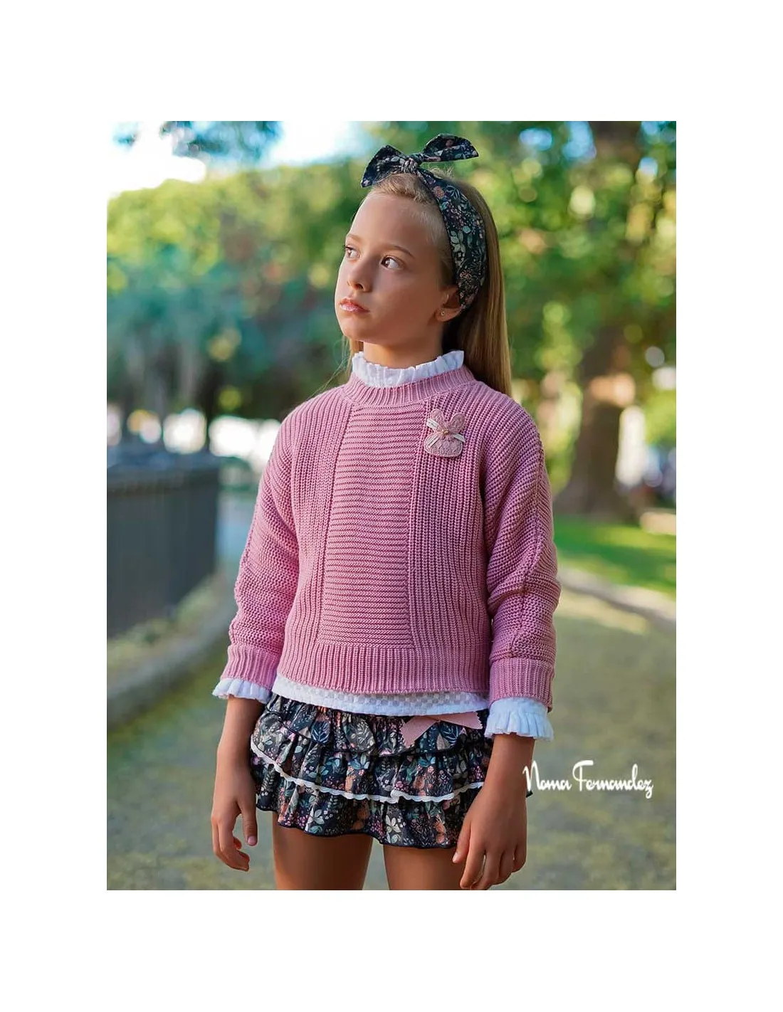 Jersey Niña Largo Colección Cate Noma Fernández Flores Rosas