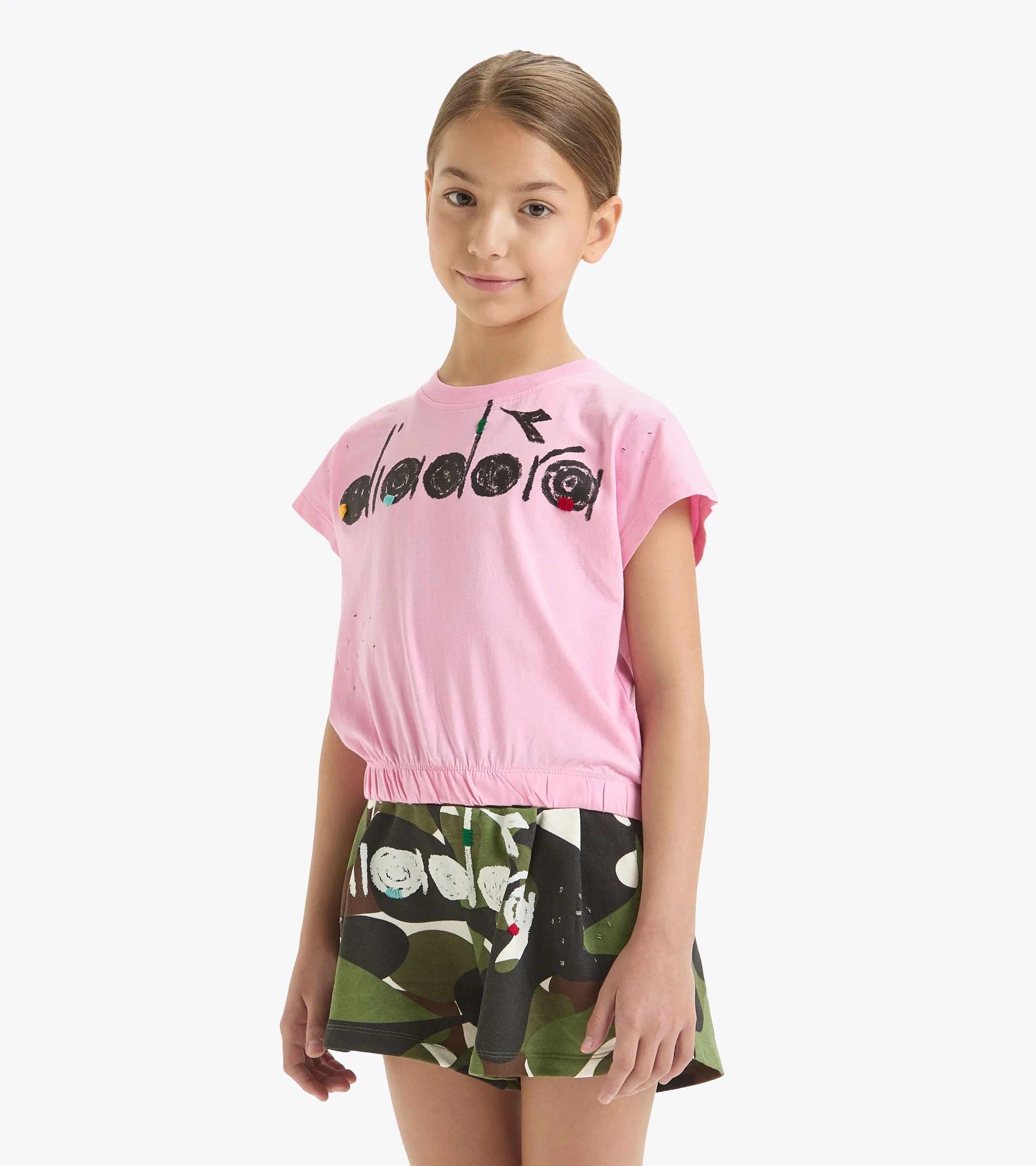 JG. TSHIRT SS CROP CAMO CAMISETA CORTA  CORTE BOXY  NI&NTILDE;A