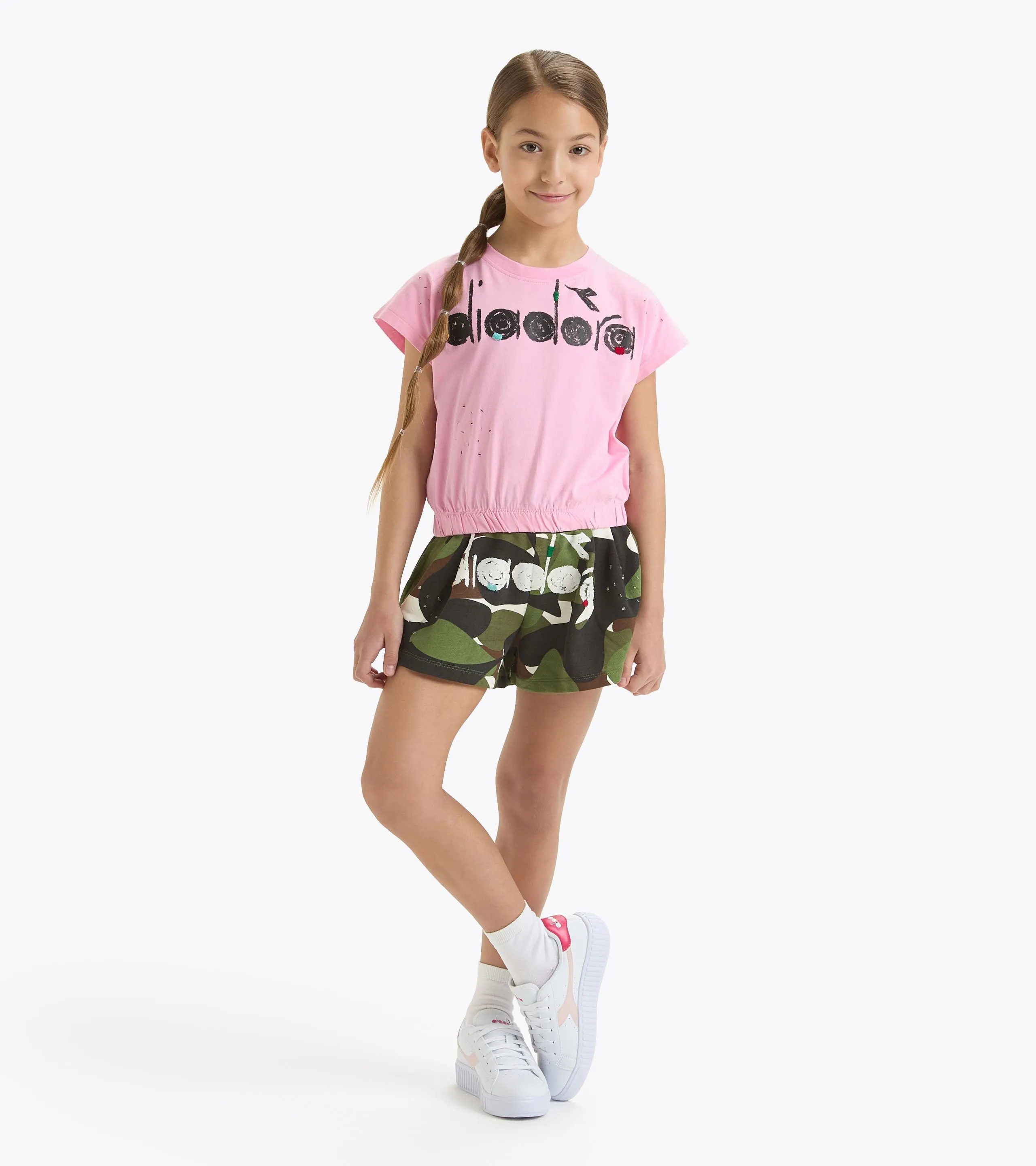 JG. TSHIRT SS CROP CAMO CAMISETA CORTA  CORTE BOXY  NI&NTILDE;A