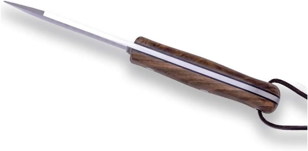 JOKER CUCHILLO DE CAZA BS9 CAMPERO CN112P  MANGO DE MADERA DE NOGAL  HOJA DE 10 5 CM  FUNDA PIEL  CON PEDERNAL  HERRAMIENTA DE 