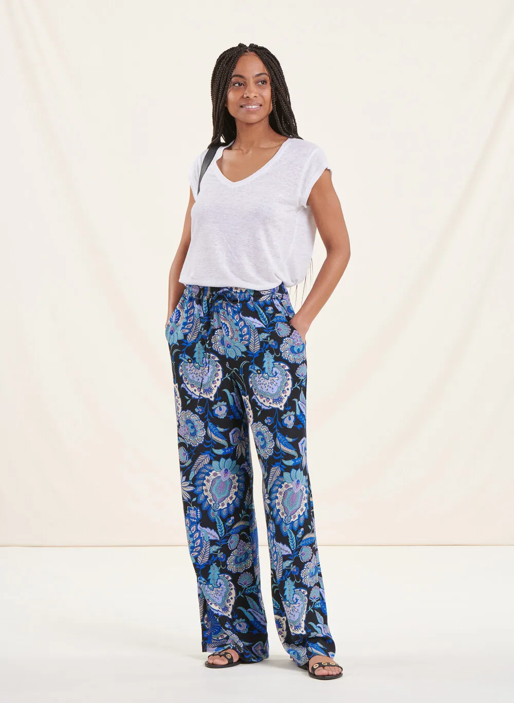 LA FEE MARABOUTEE Pantalón ancho estampado en multicolor