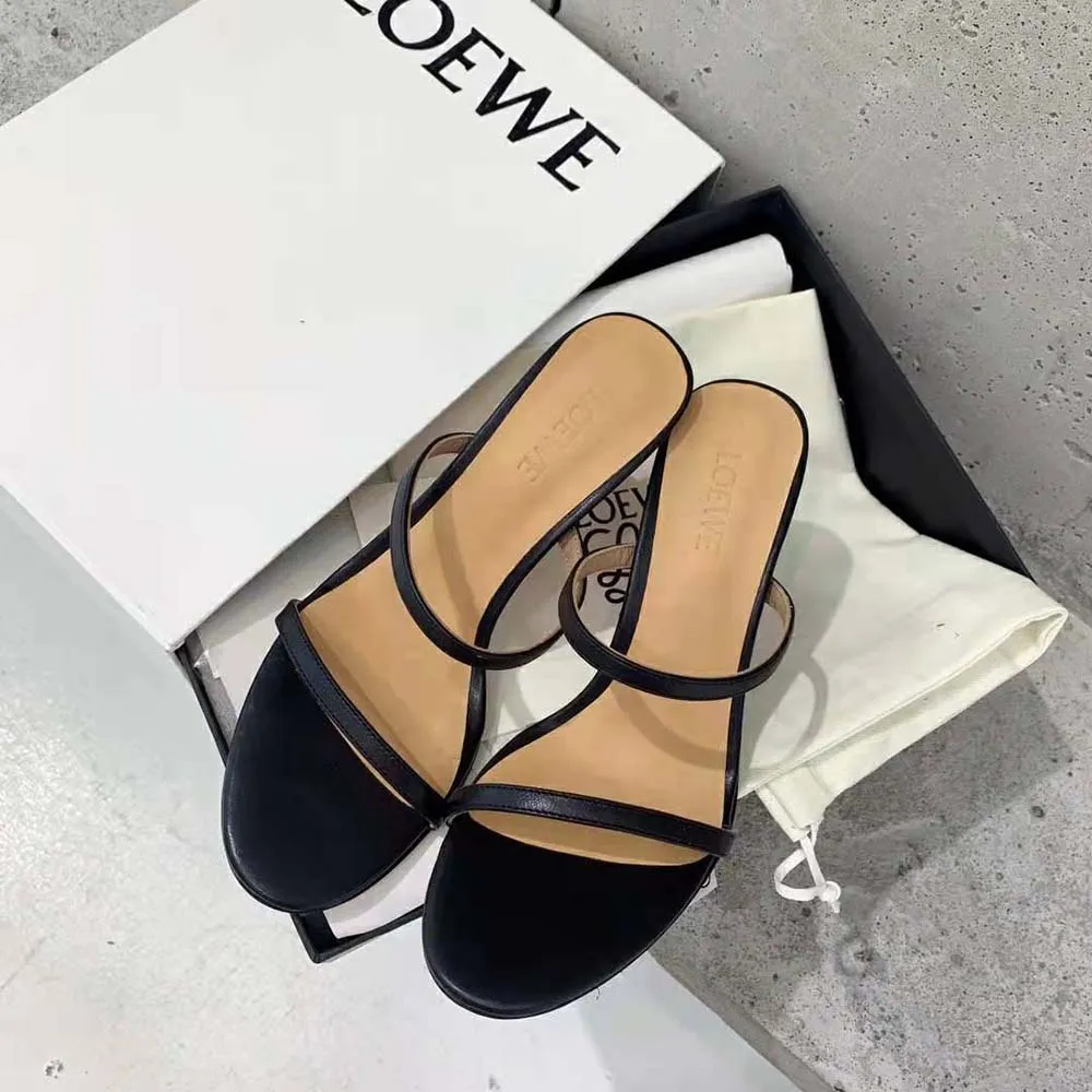 LOEWE MUJER NAIL POLISH SANDALIA EN PIEL DE CABRANEGRO