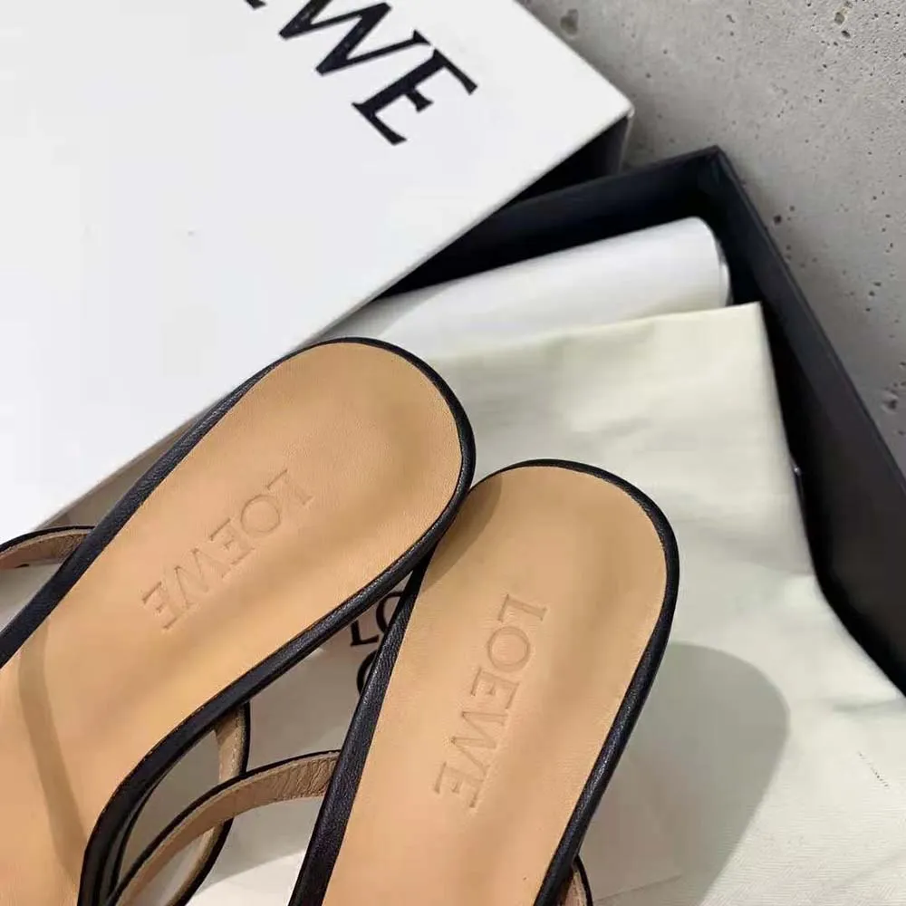 LOEWE MUJER NAIL POLISH SANDALIA EN PIEL DE CABRANEGRO