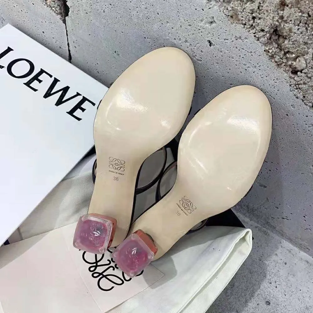 LOEWE MUJER NAIL POLISH SANDALIA EN PIEL DE CABRANEGRO