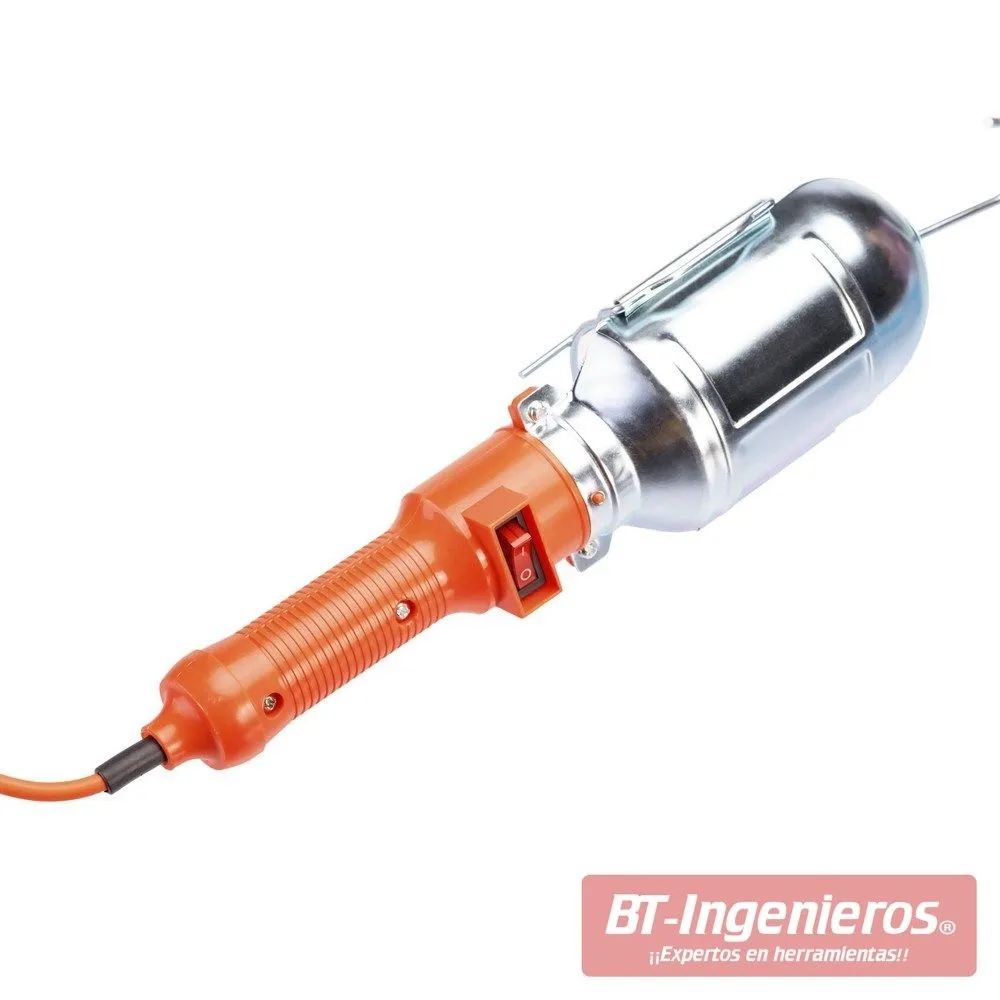 Lámpara de trabajo 220V con mango aislante y cable 5 Metros