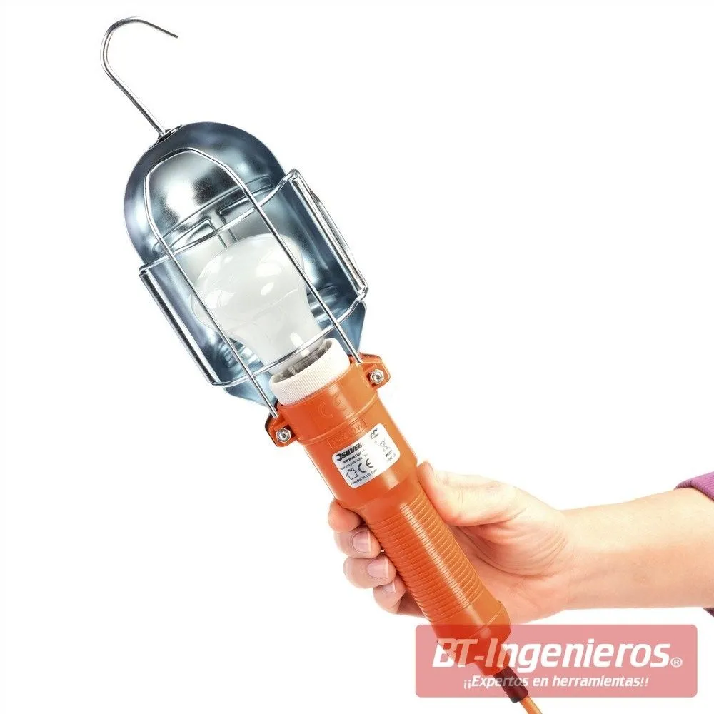 Lámpara de trabajo 220V con mango aislante y cable 5 Metros