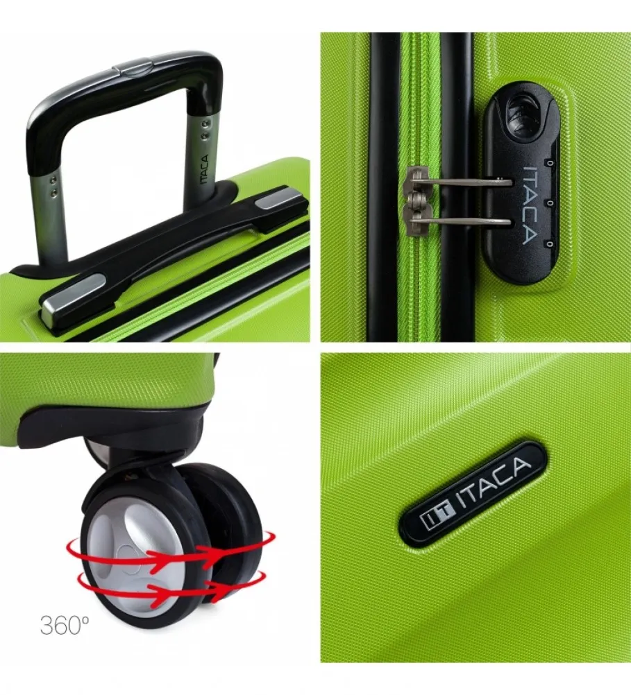 MALETA DE VIAJE CABINA TROLLEY ABS T71650 PISTACHO 55X40X20CM