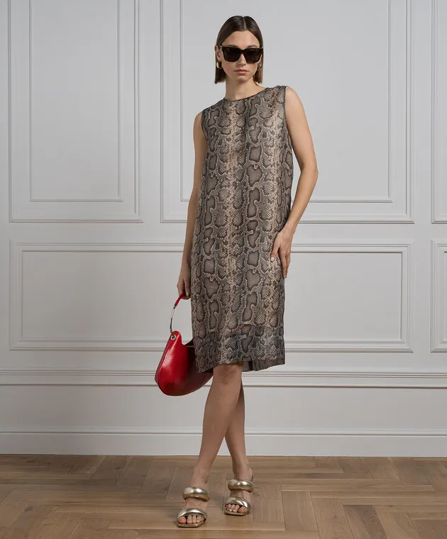 Max Mara Sportmax Beige CUBANO dress in animalistic print
