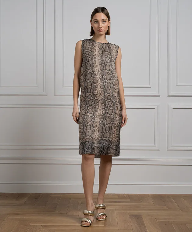 Max Mara Sportmax Beige CUBANO dress in animalistic print