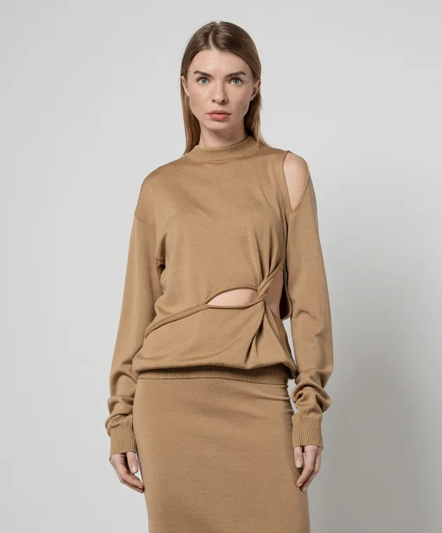 Max Mara Sportmax Beige Holiday longsleeve made of wool