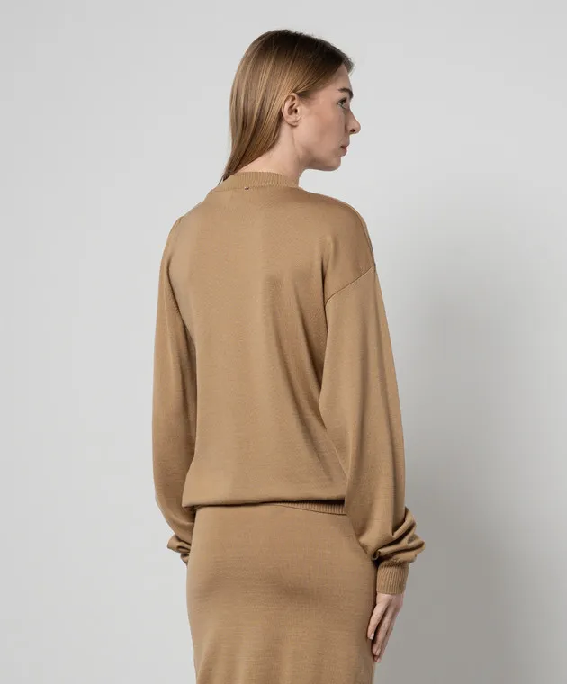 Max Mara Sportmax Beige Holiday longsleeve made of wool