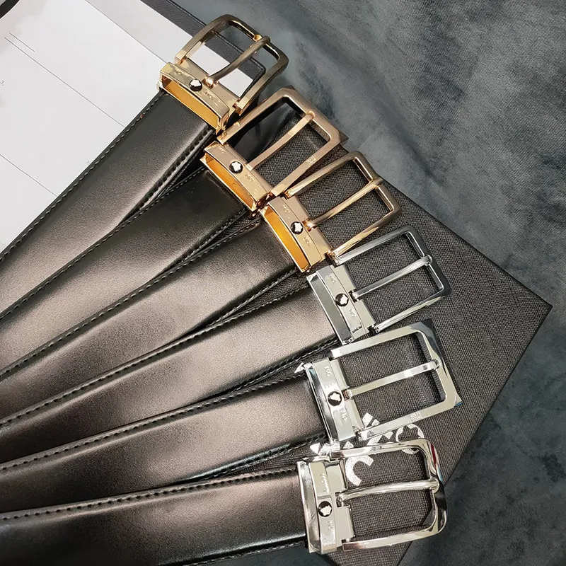 Men del cinturón de diseño Madure Maturez Classic Cinturas de aguja de pinza clásica Oro y Sier Gray Hebilla Head Ancho casual d