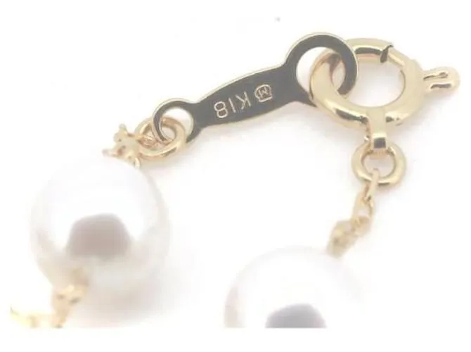 Mikimoto 18Pulsera de perlas K en excelentes condiciones. Dorado 