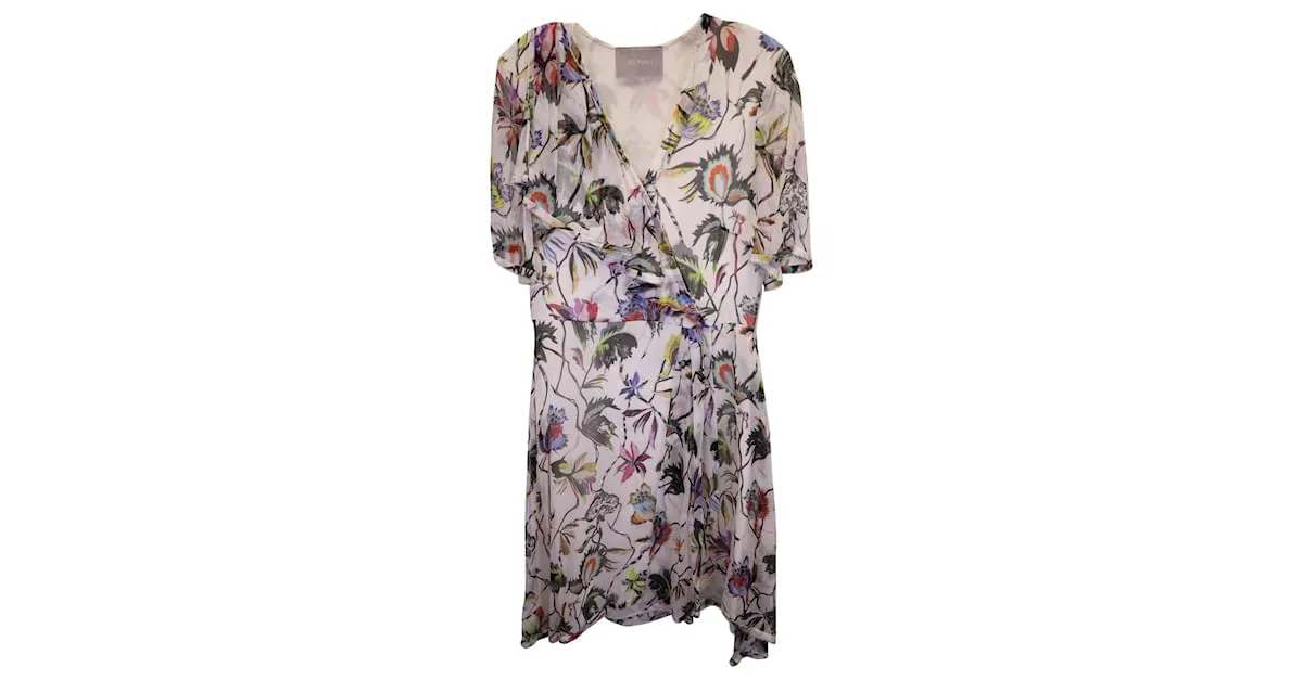 Minivestido floral Jason Wu en seda multicolor Impresión de pitón 