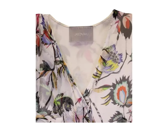 Minivestido floral Jason Wu en seda multicolor Impresión de pitón 