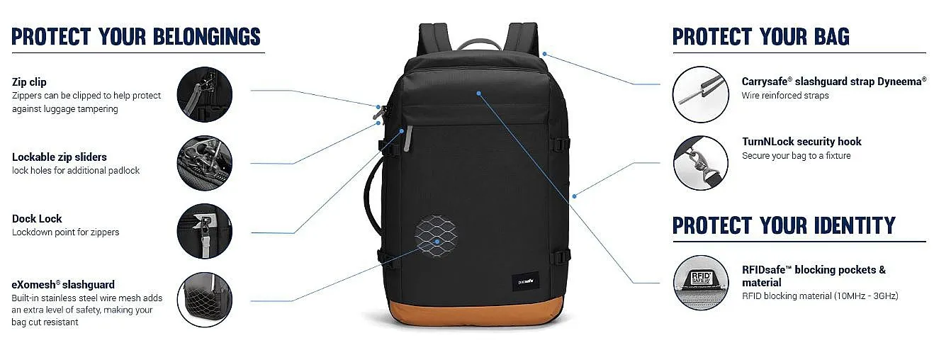 MOCHILA PACSAFE GO CARRY ON 34  ROSE  WOMEN´S