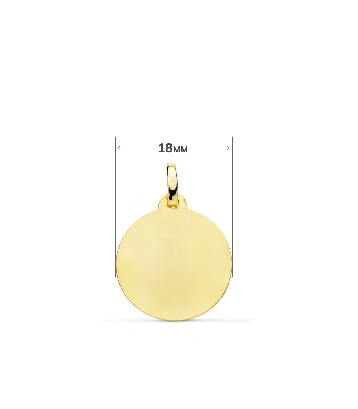 Médaille Vierge Marie Or 18K 18mm Mate