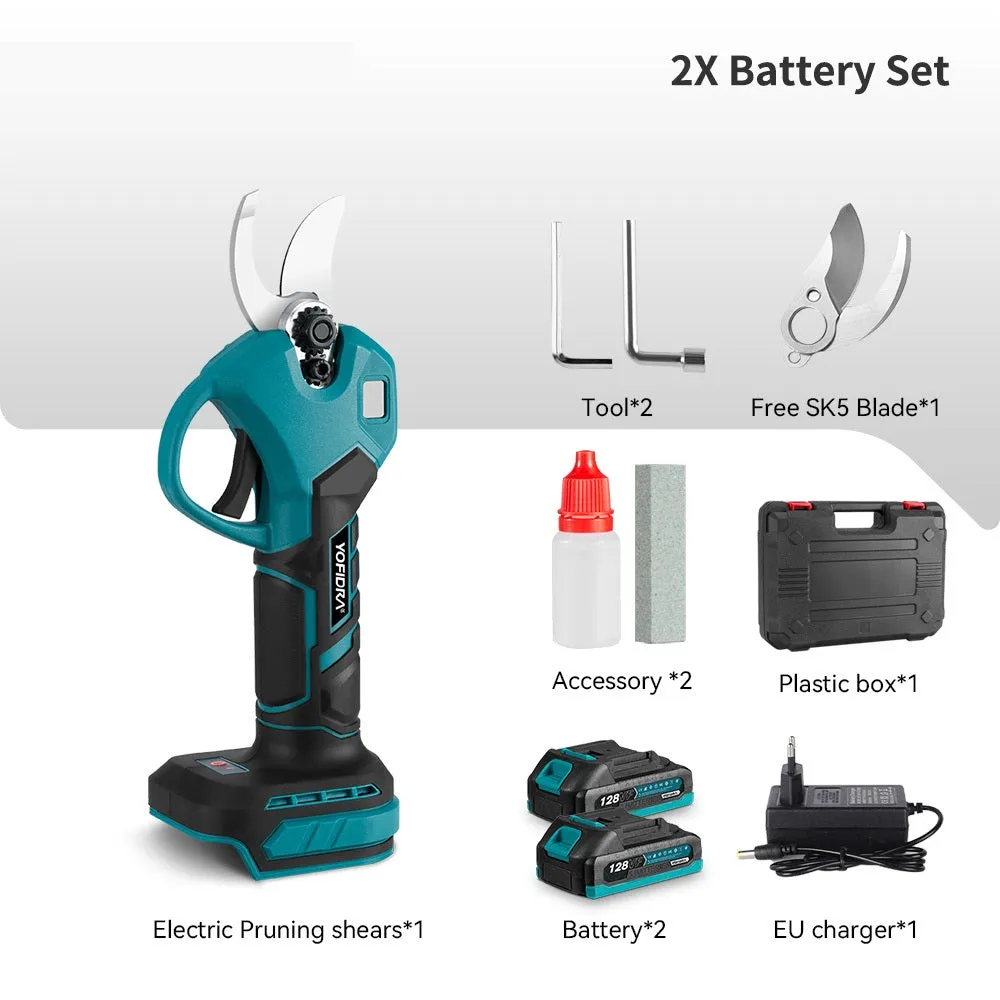 NewBeny 30mm Brushless Cordless Pruning Shears Extra Blade with Battery and Charger