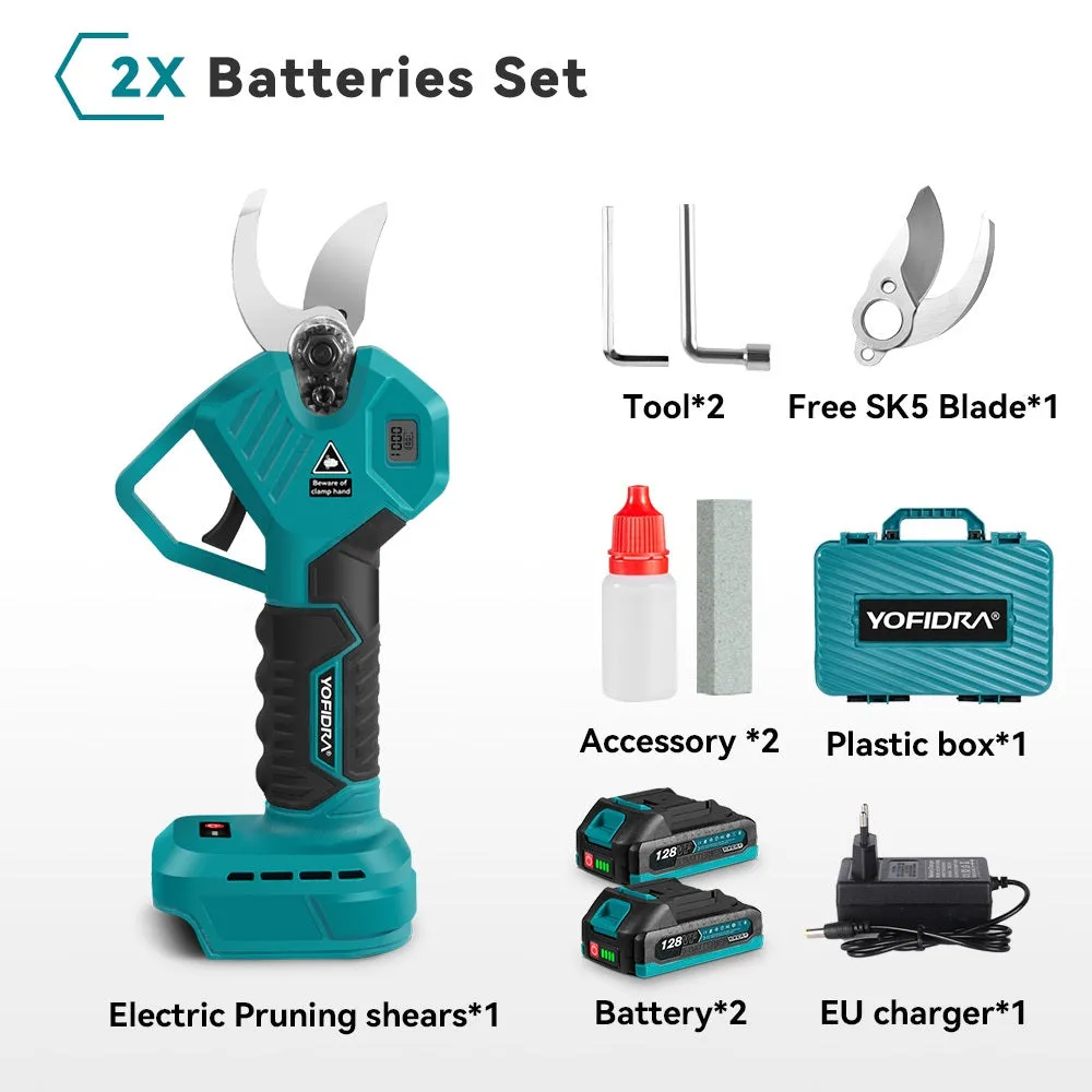 NewBeny 30mm Brushless Cordless Pruning Shears Extra Blade with Battery and Charger