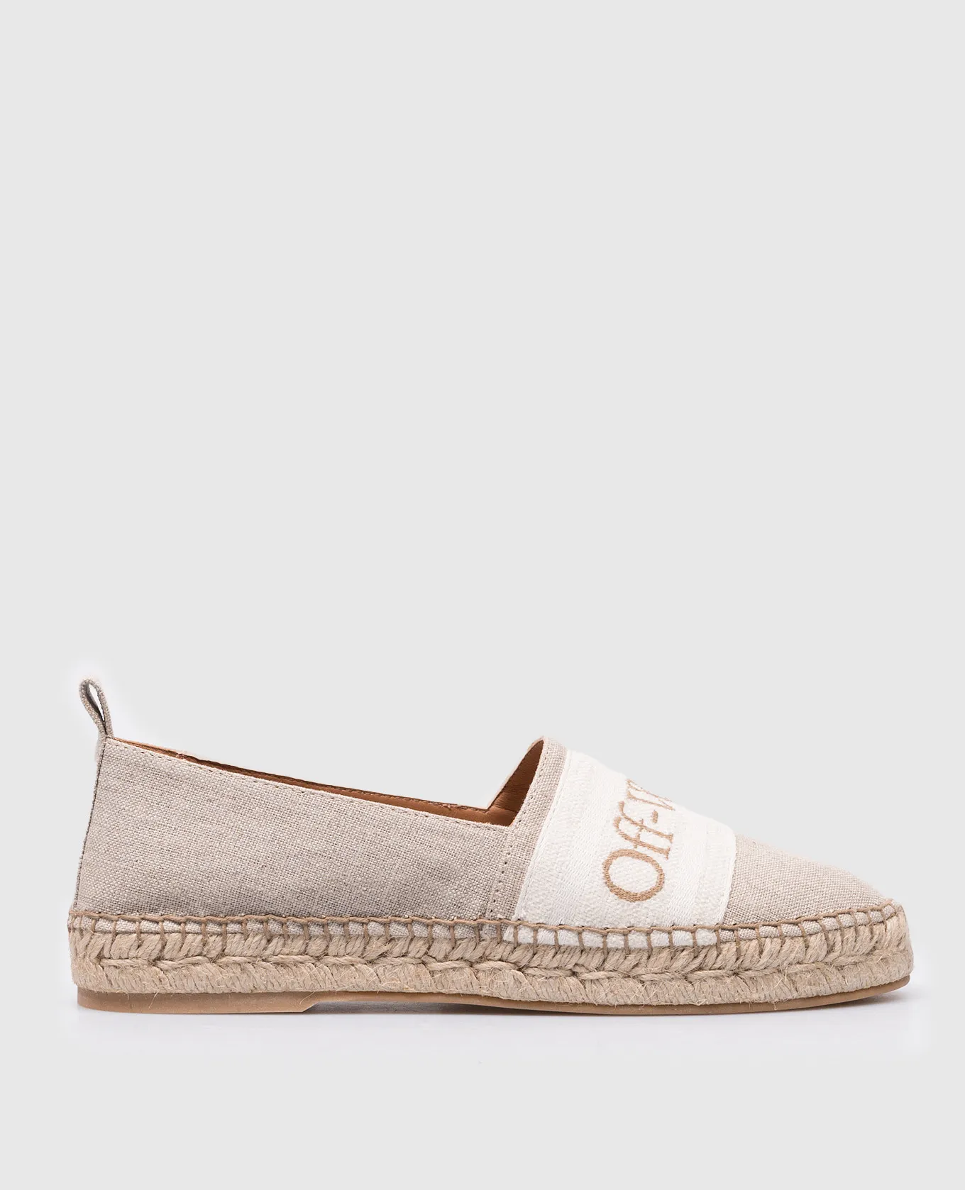 OFFWHITE BOOKISH BEIGE LINEN ESPADRILLES