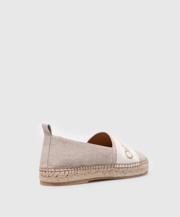 OFFWHITE BOOKISH BEIGE LINEN ESPADRILLES