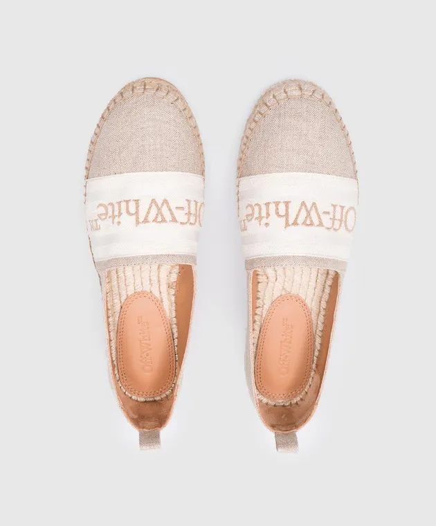 OFFWHITE BOOKISH BEIGE LINEN ESPADRILLES