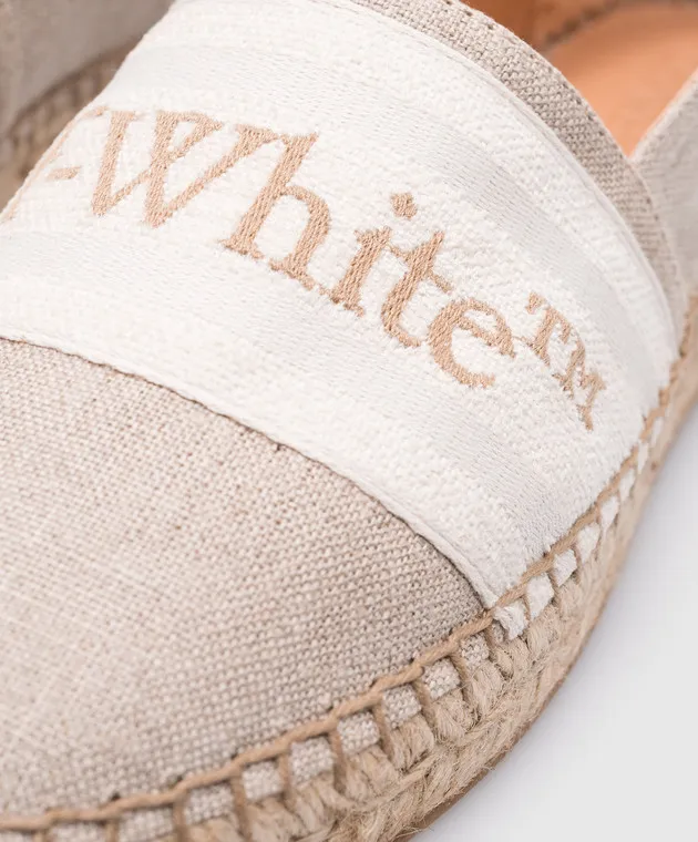 OFFWHITE BOOKISH BEIGE LINEN ESPADRILLES