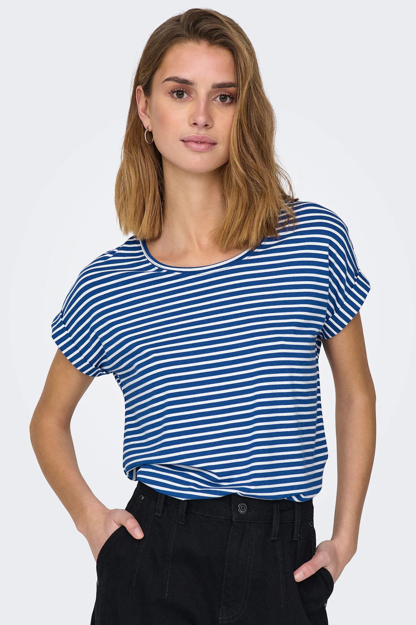 Only Camiseta manga corta rayas cuello redondo