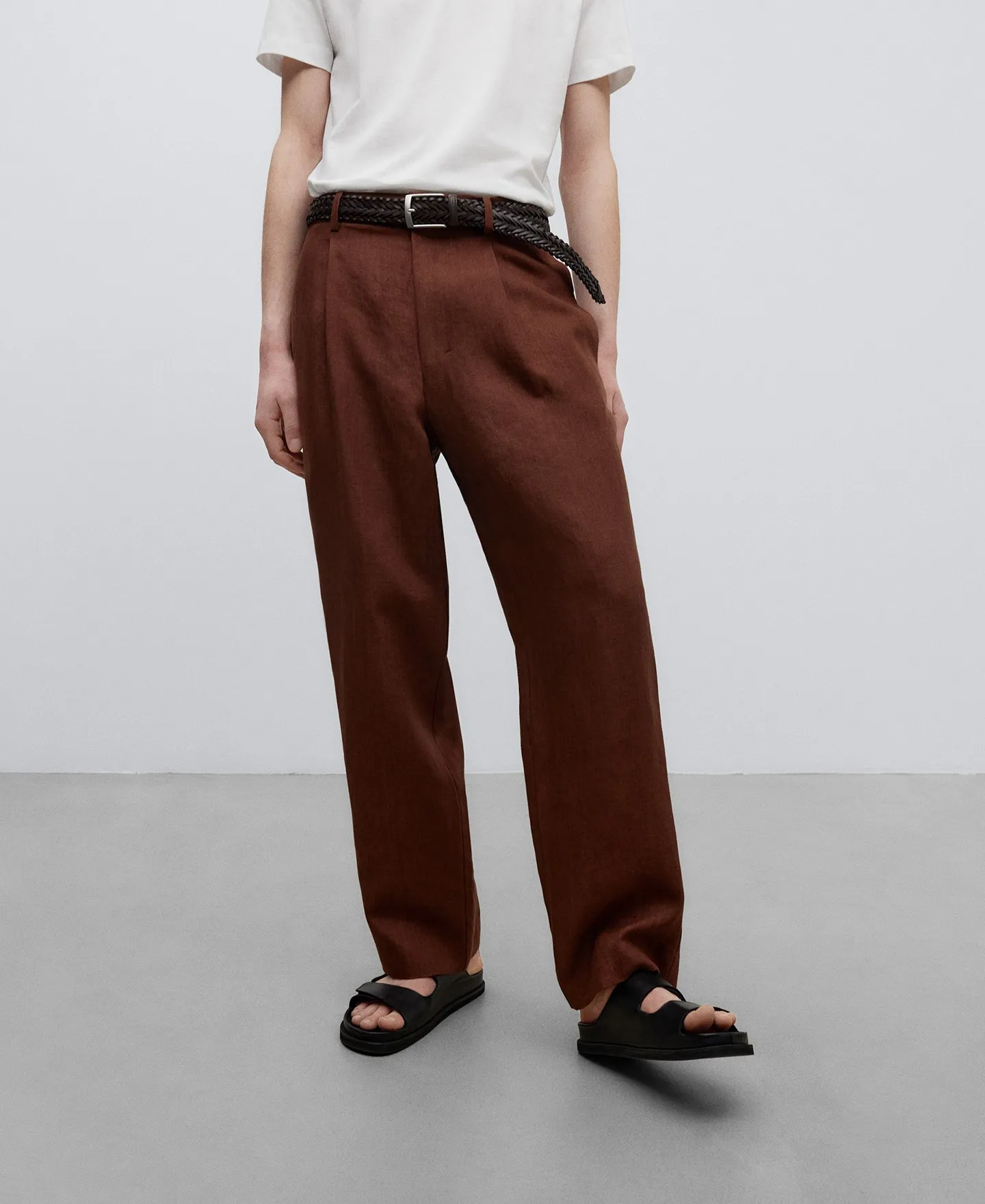 Pantalón sastre marrón hombre