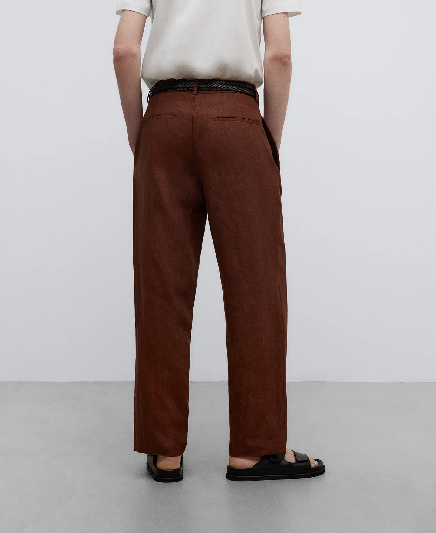 Pantalón sastre marrón hombre
