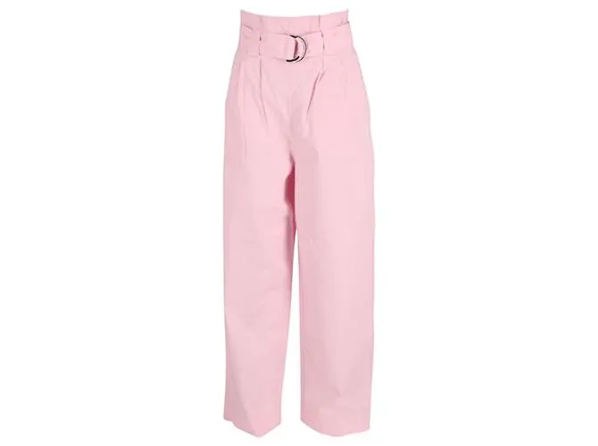 PANTALONES GANNI PAPERBAGWAIST RIPSTOP EN ALGODóN ROSA 