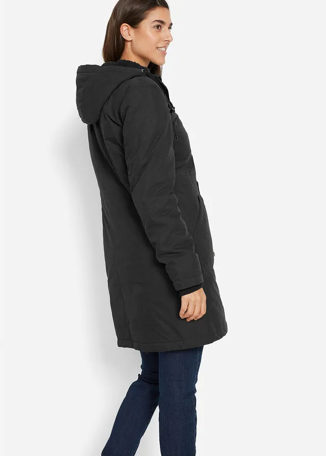 Parka forrada Negro