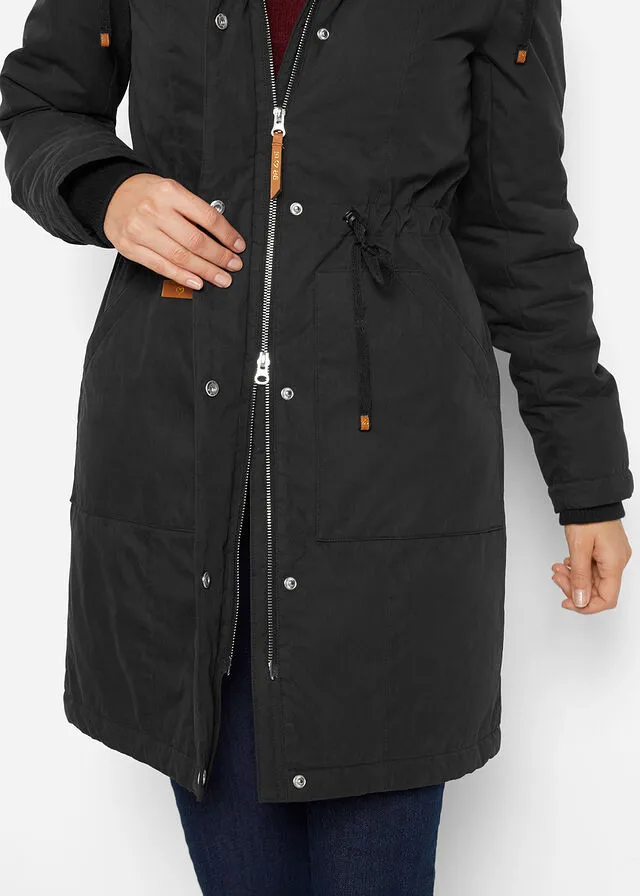 Parka forrada Negro