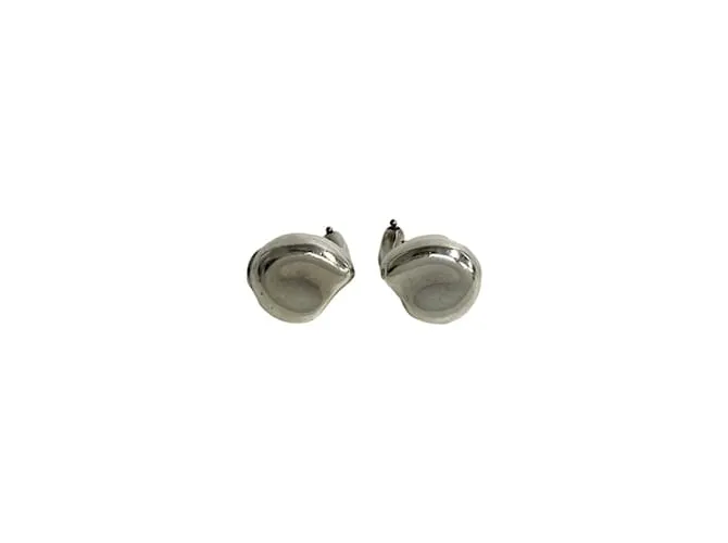 Pendientes de clip de plata 925 Tiffany & Co. en forma de frijol 