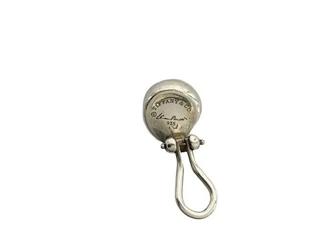 Pendientes de clip de plata 925 Tiffany & Co. en forma de frijol 