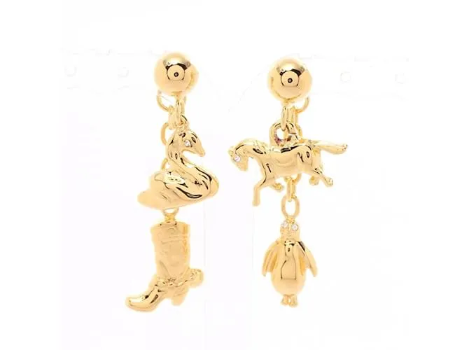 PENDIENTES DE STUD MULTIENCANTO CHAPADOS EN ORO MARNI DORADO 