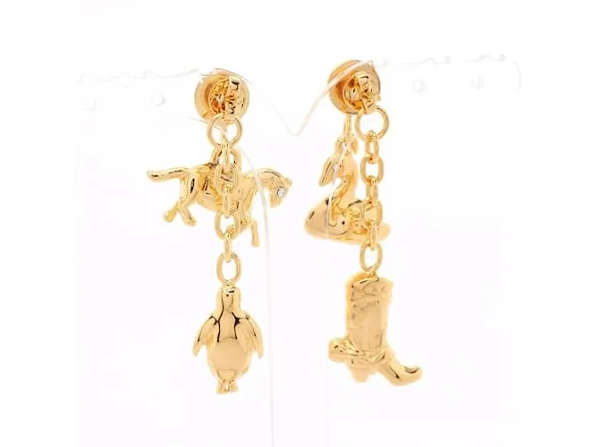 PENDIENTES DE STUD MULTIENCANTO CHAPADOS EN ORO MARNI DORADO 