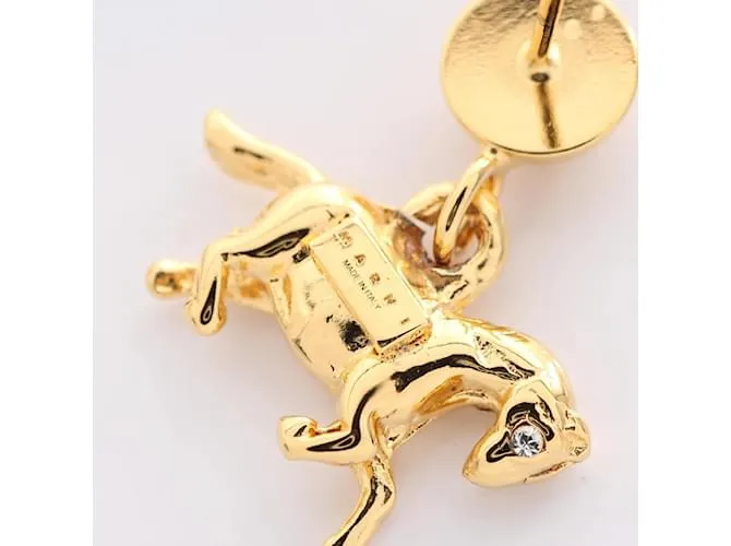 PENDIENTES DE STUD MULTIENCANTO CHAPADOS EN ORO MARNI DORADO 