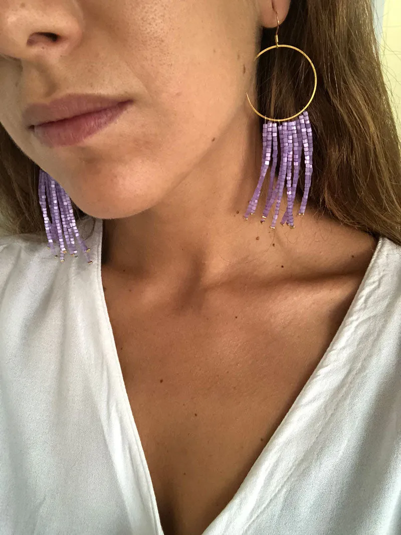 Pendientes Moon in Jacaranda