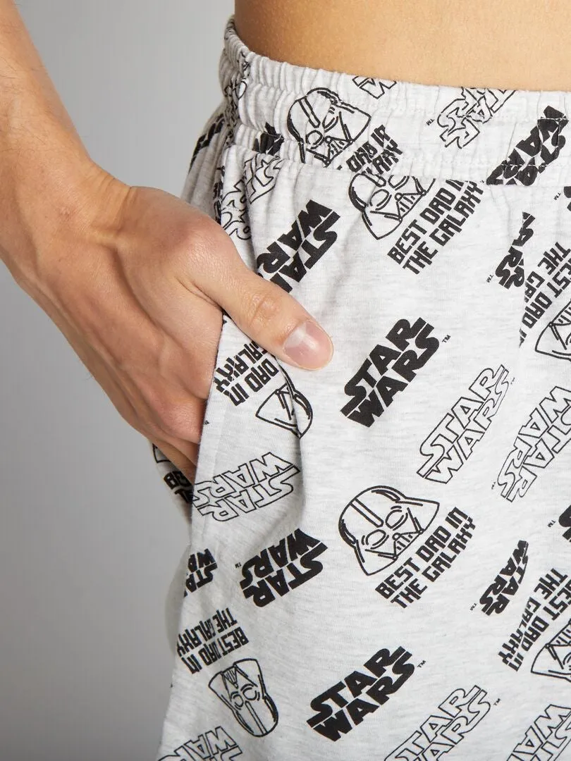 PIJAMA CORTO 'STAR WARS' DE PUNTO  2 PIEZAS  GRIS