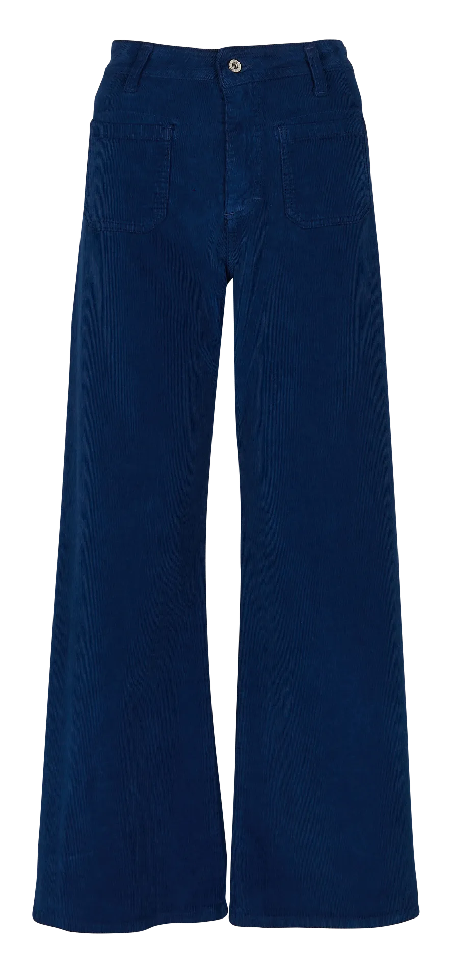 PLEASE Pantalón flare de mezcla de algodón en azul