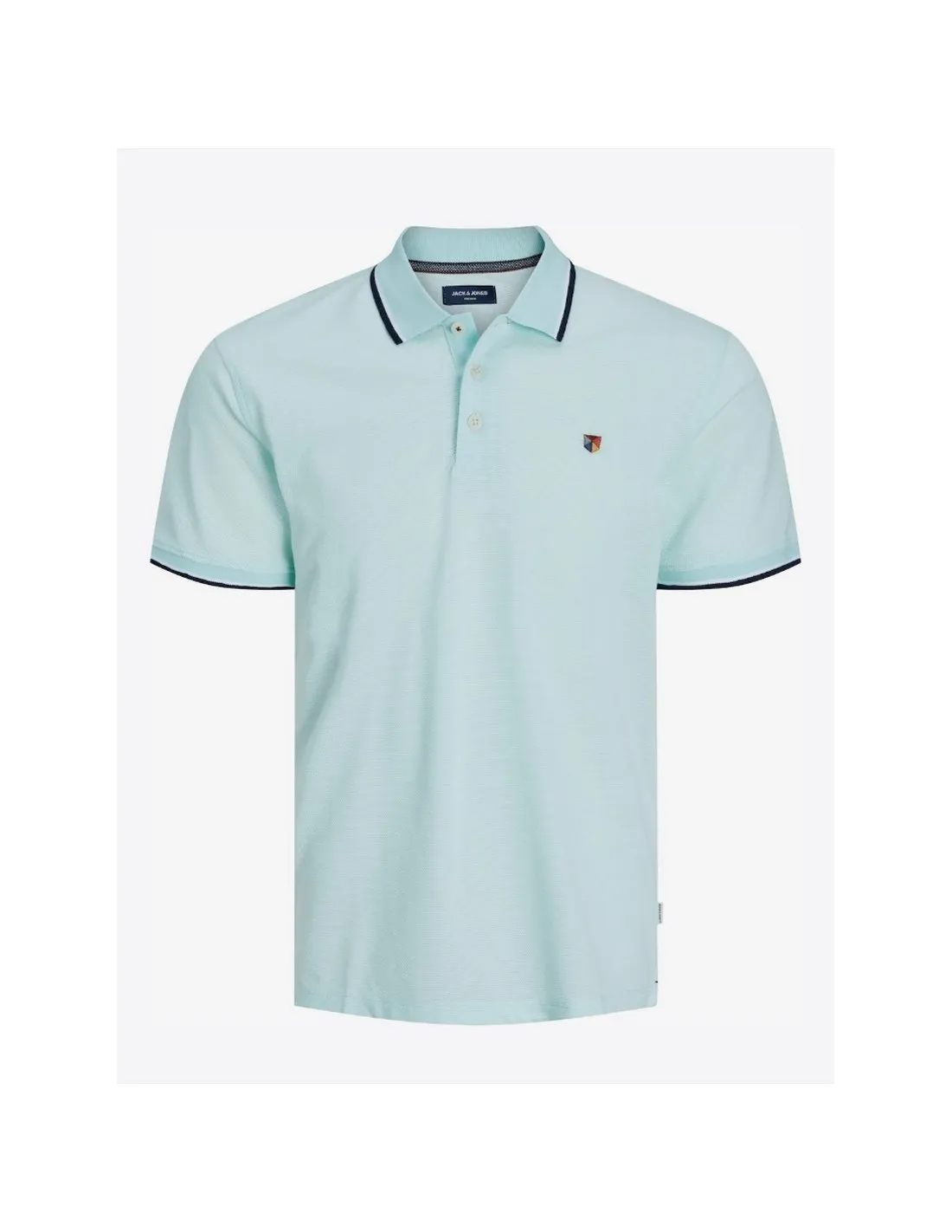 POLO JACK & JONES AZUL LOGO PEQUEñO  ECOOL