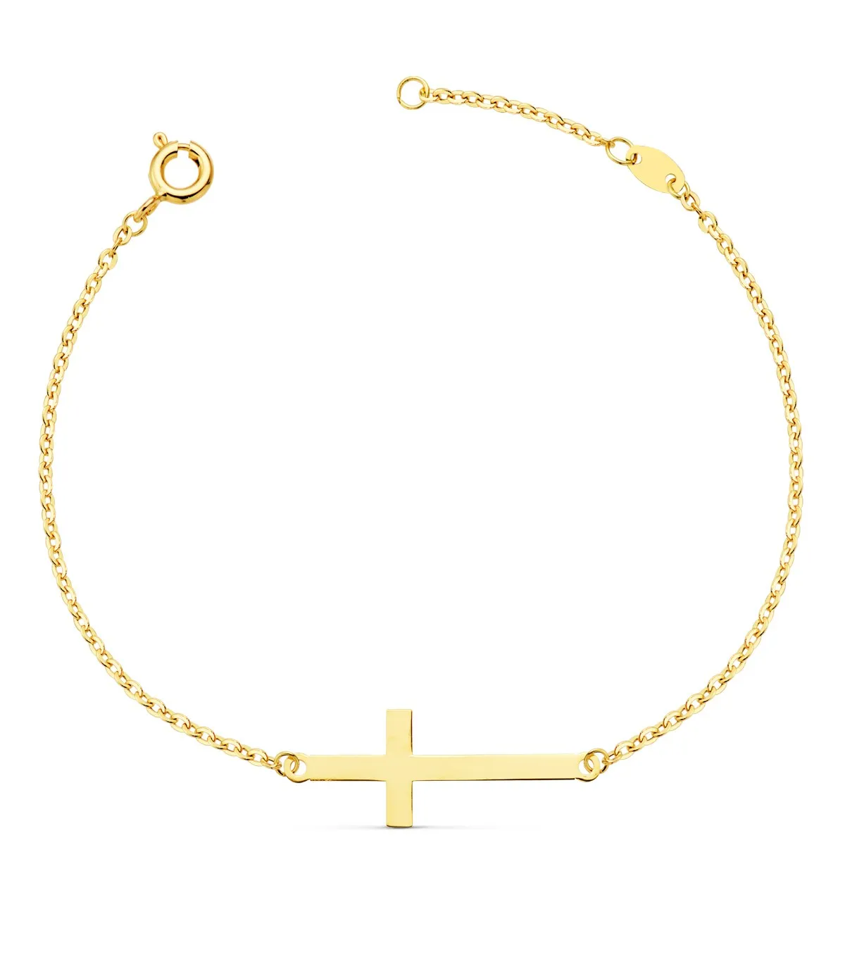 Pulsera Cruz oro amarillo 18 Ktes