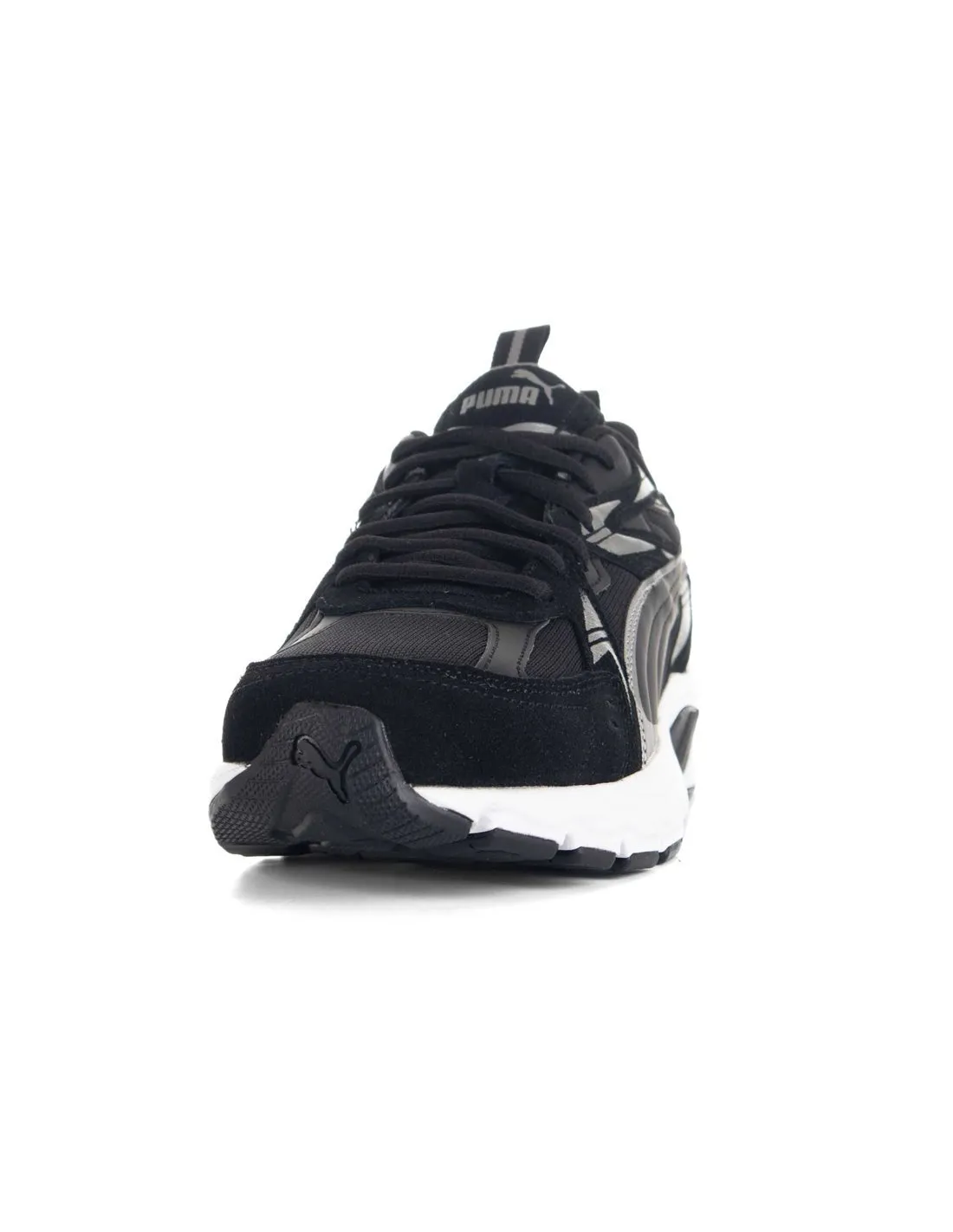PUMA  ZAPATILLAS NEGRO Y PLATEADO MILENIO TECH SUEDE 393489 01 HOMBRE