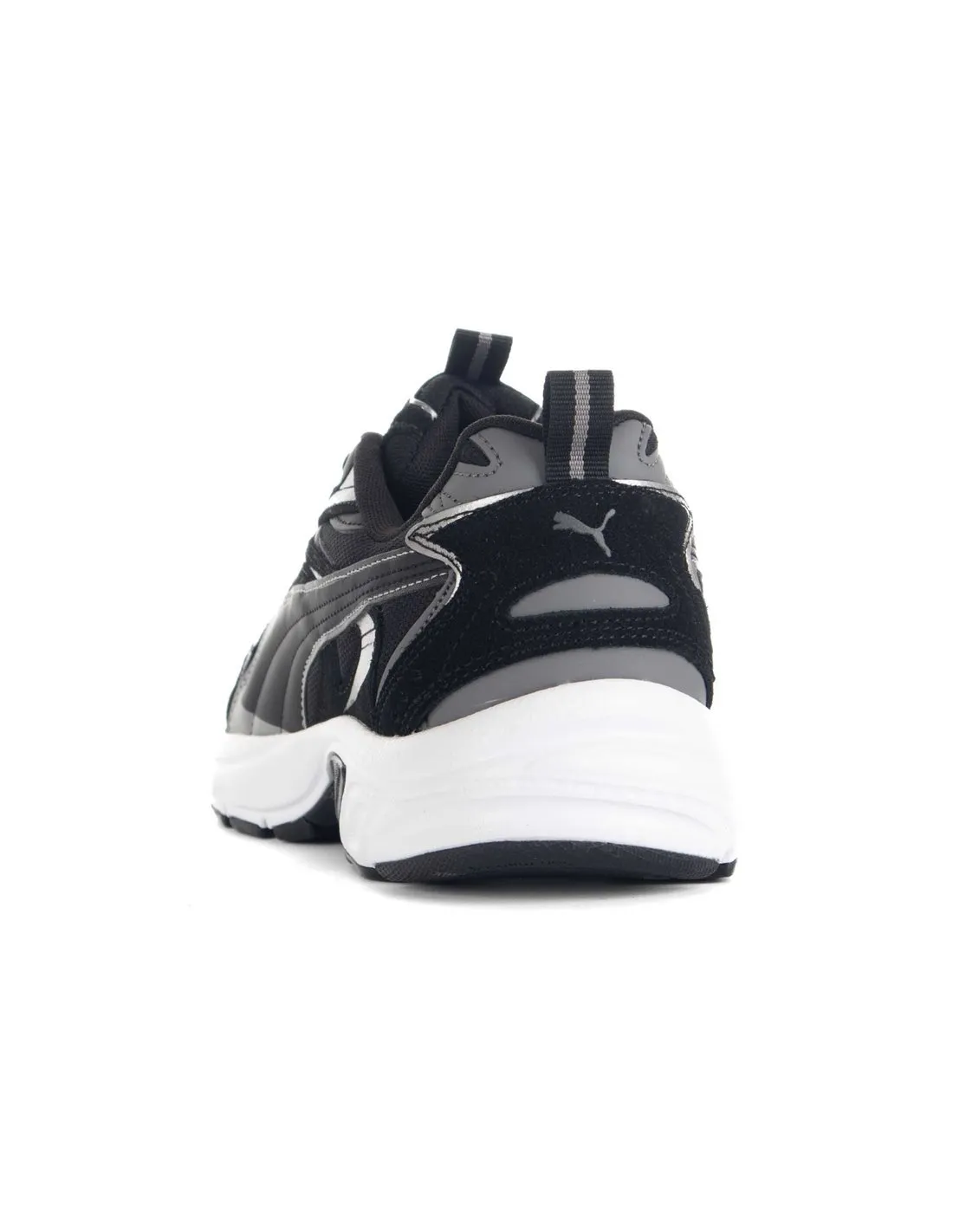 PUMA  ZAPATILLAS NEGRO Y PLATEADO MILENIO TECH SUEDE 393489 01 HOMBRE