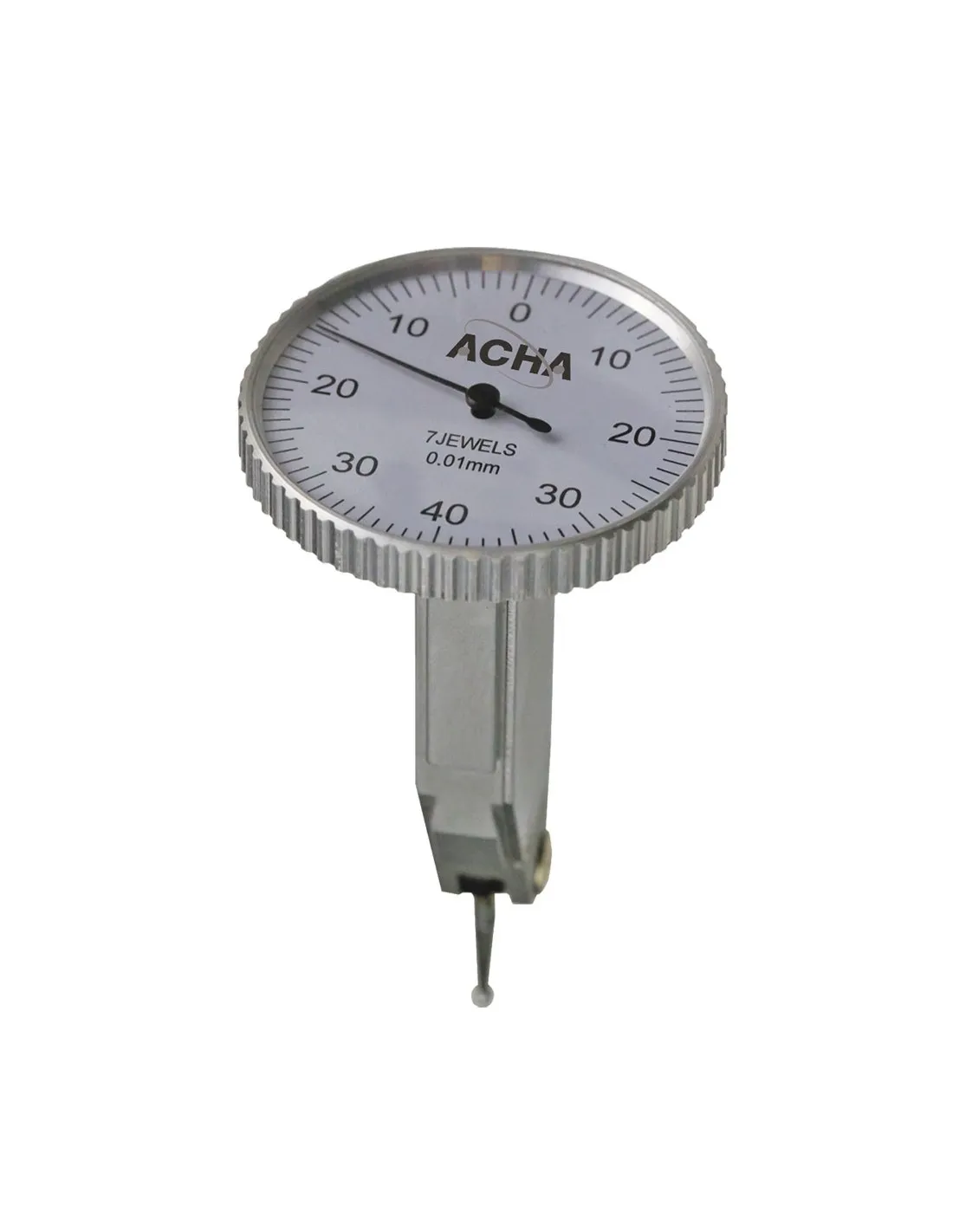 Reloj comparador vertical con palpador orientable 0,8 / 0,01 / Ø40