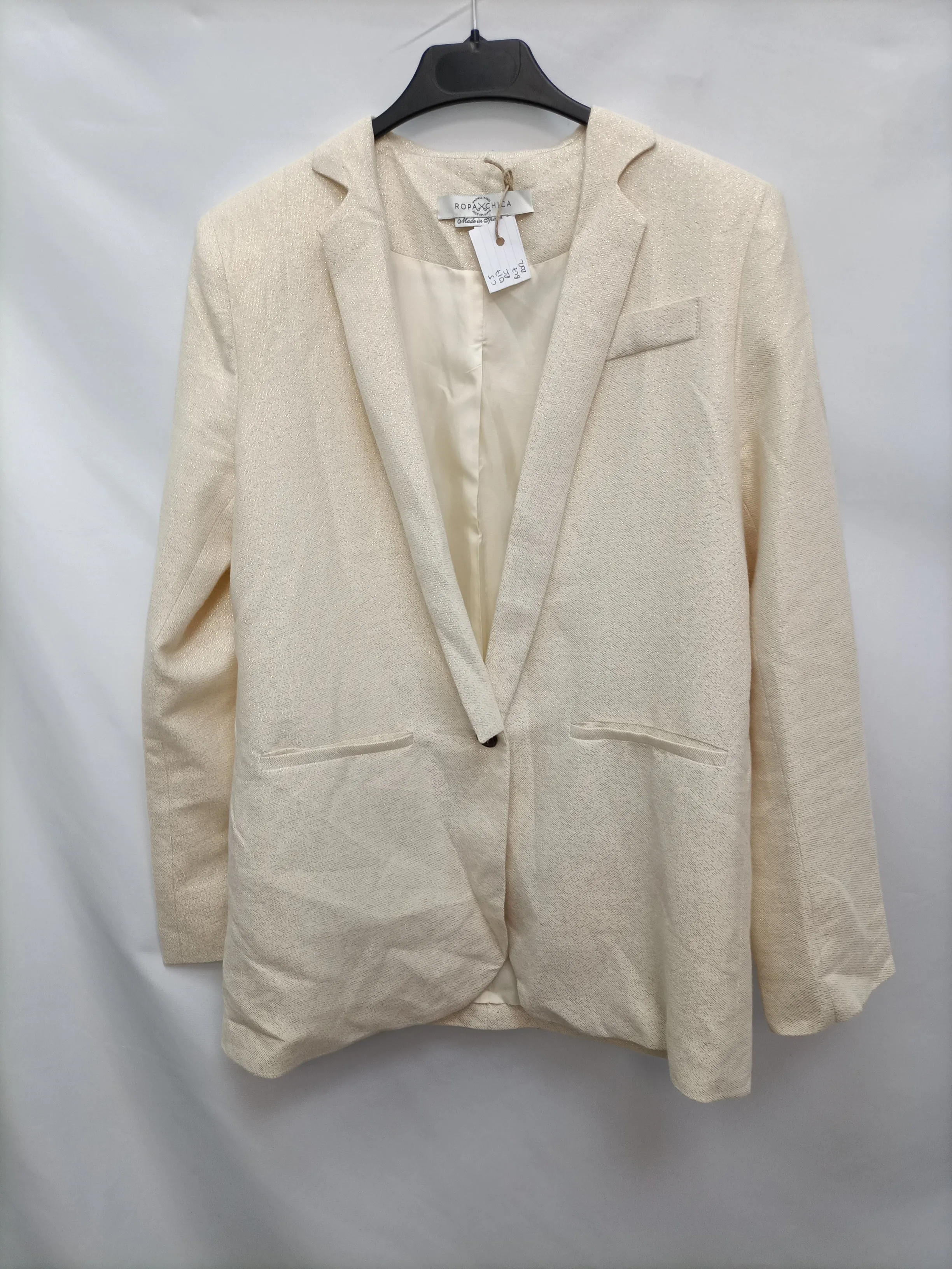 ROPA CHICA. Blazer beige y dorada T.s