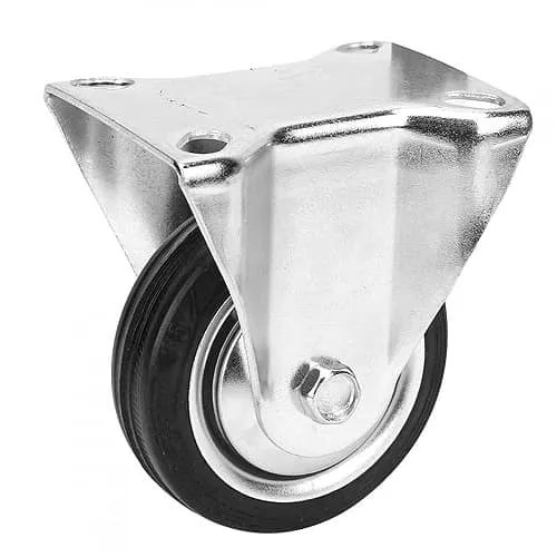 Rueda Fija Industrial De Poliuretano Sin Freno 75 Mm Negro