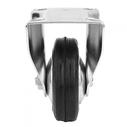 Rueda Fija Industrial De Poliuretano Sin Freno 75 Mm Negro