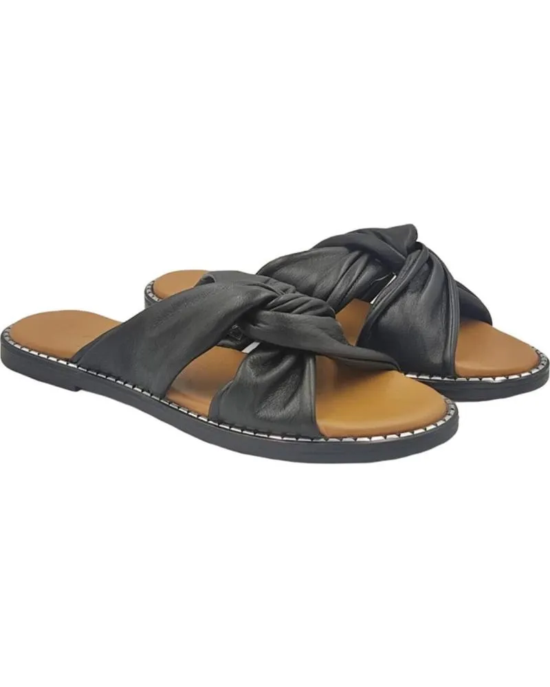 Sandalias de Mujer y Niña EPOCHE XI SANDALIA PLANA CRUZADA 704 NEGRO